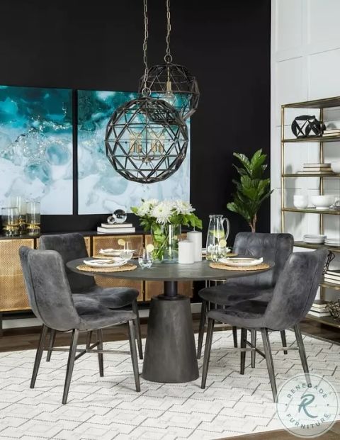 Maxwell Dark Brown Wood 54" Round Dining Table From Mercana Furniture ... with A Guide to Styling Your Maxwell Solid Wood 54" Round Table